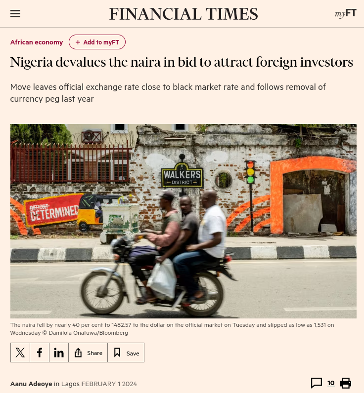 fixed exchange rate nigeria